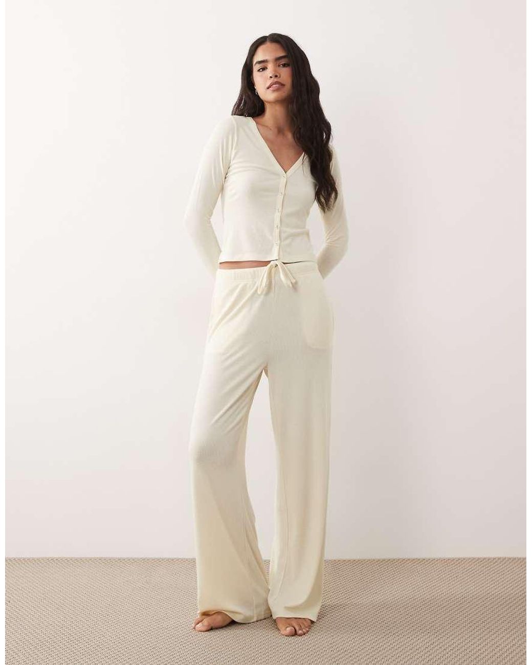 Brave Soul Natural Button Down Pyjamas