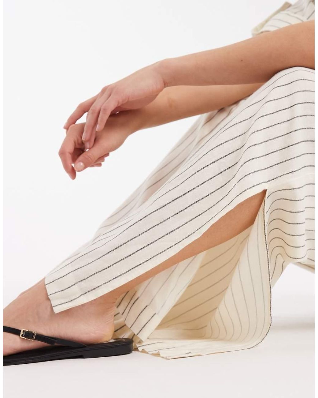 Aware Natural Linen Blend High Waist Wide Leg Trouser Co-Ord