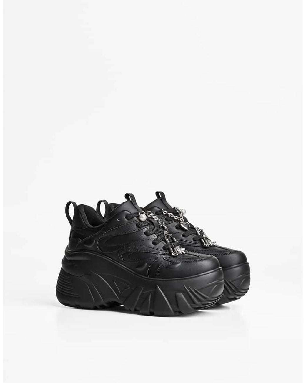 Bershka Black Xl Platform Trainers