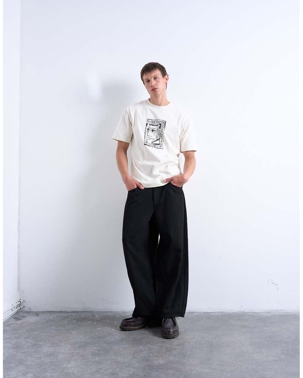 Topman White Relaxed Fit T-shirt With Front And Back Mothers Keeper Print for men