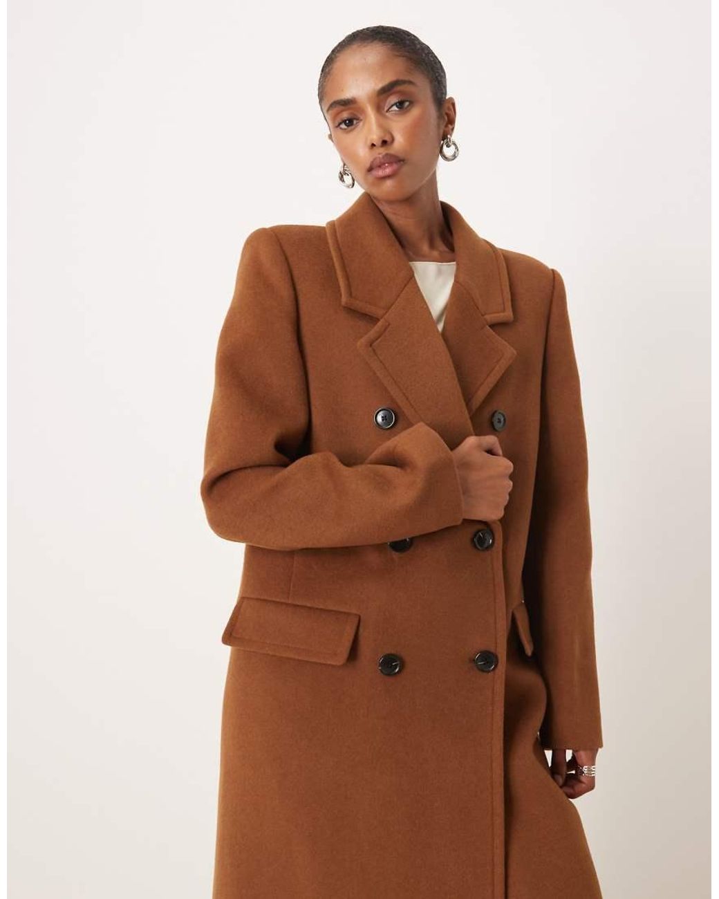 Mango Natural Wool Mix Double Breasted Tailored Jacket