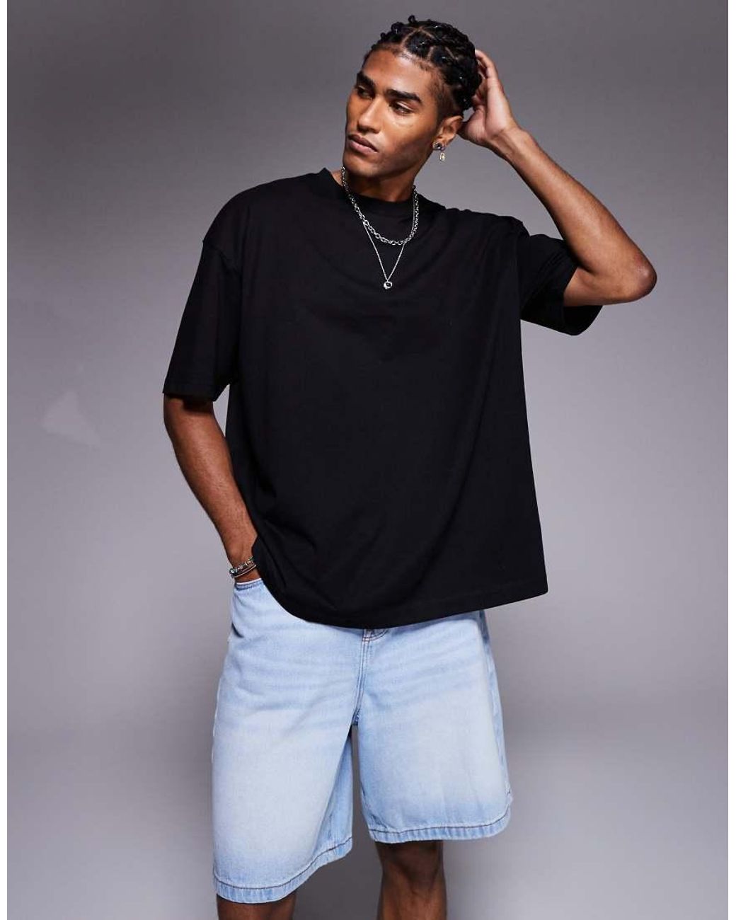 ASOS Black Oversized T-shirt With Martini Graphic for men