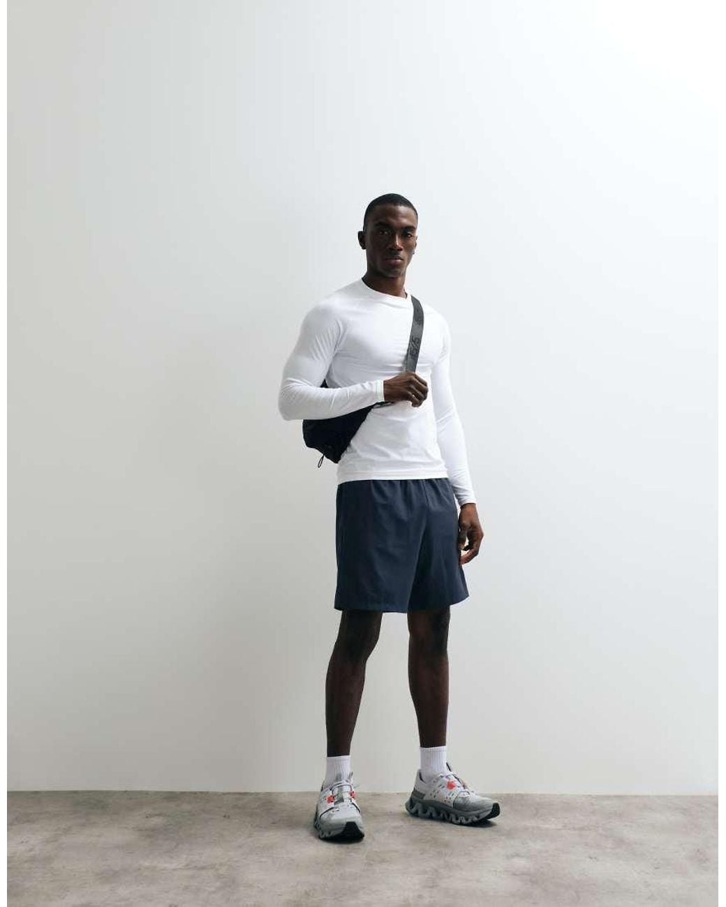 4505 White Icon Active Quick Dry Muscle Fit Base Layer Training Long Sleeve Top for men