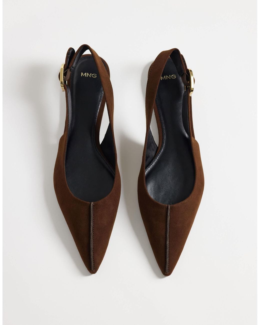 Mango White Flat Slingback Shoe