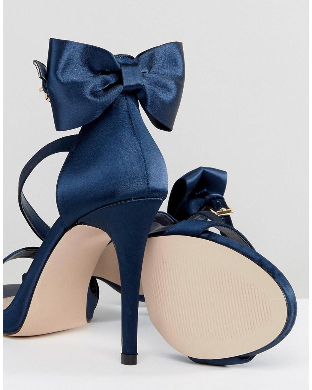Miss Kg Bow Trim Strappy Sandals in Blue | Lyst UK