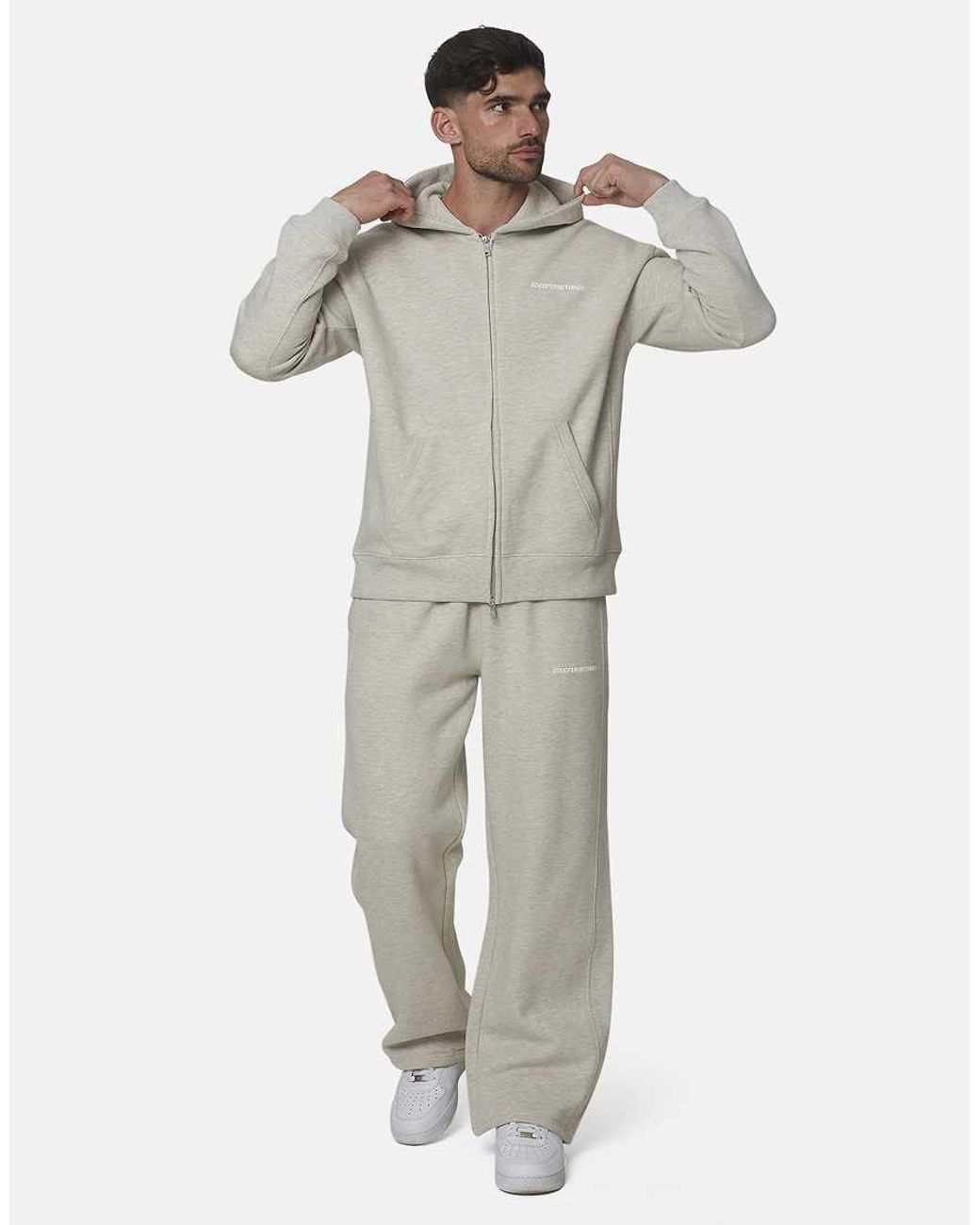 Good For Nothing Gray Oversized Cotton Rich Zip Hoodie for men