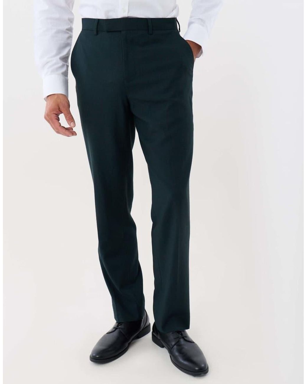 Threadbare Black Tailored Fit Suit Trousers for men