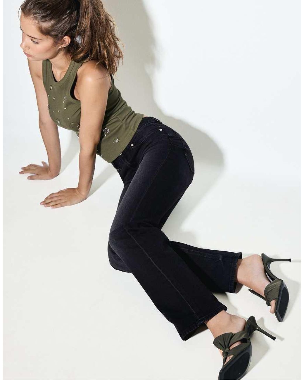 Stradivarius Blue D98 Straight-leg Jeans