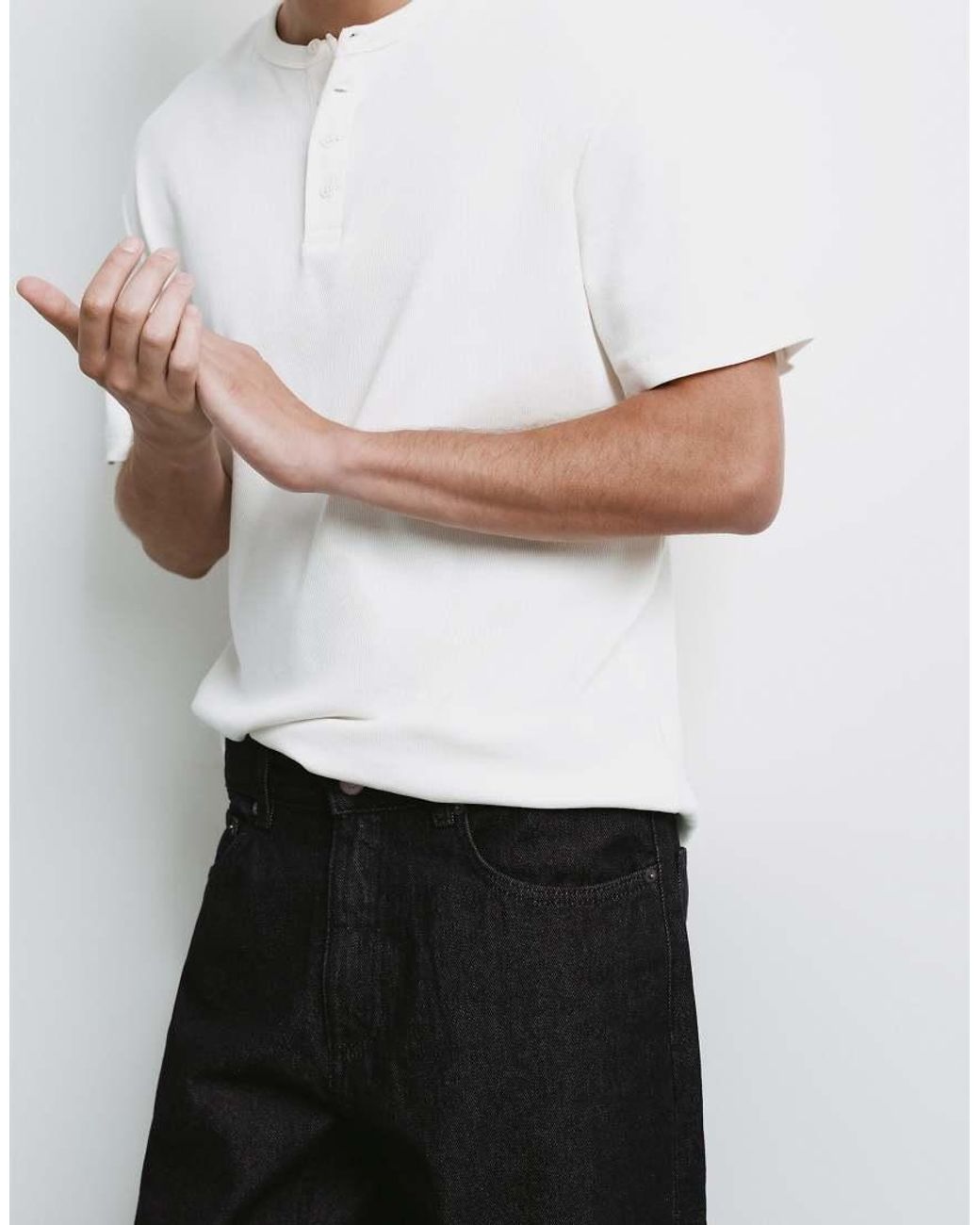 Pull&Bear White Straight-Leg Jeans for men
