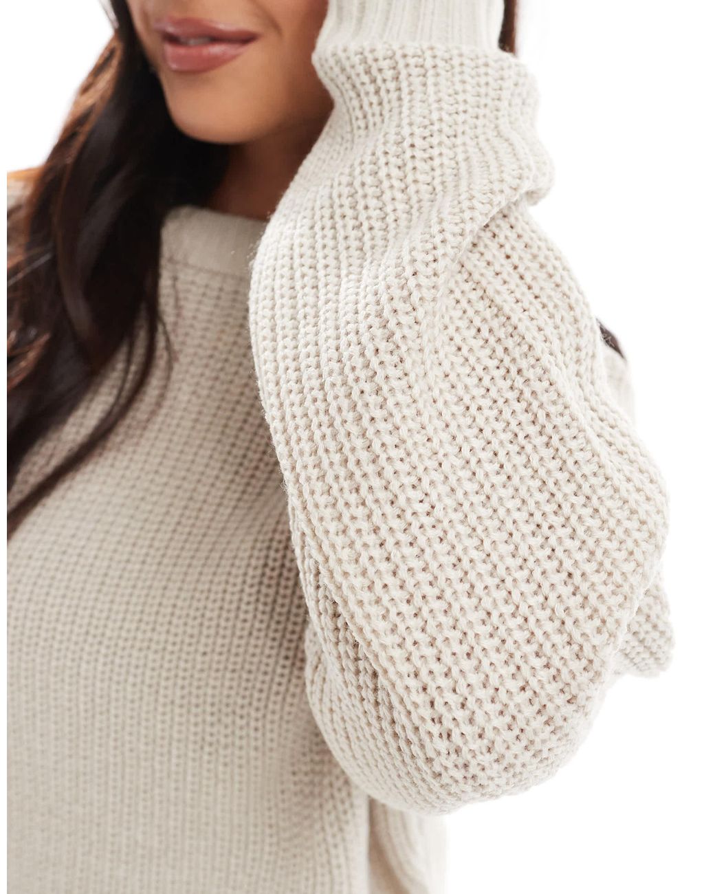 Pull ras Threadbare en coloris Natural