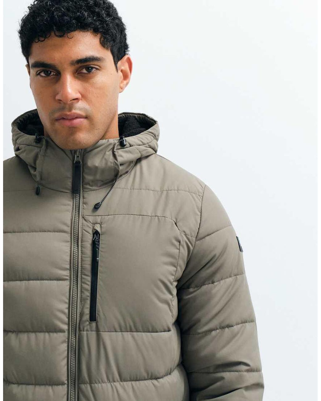 Regatta Gray Hooded Frankie Padded Quilted Jacket for men
