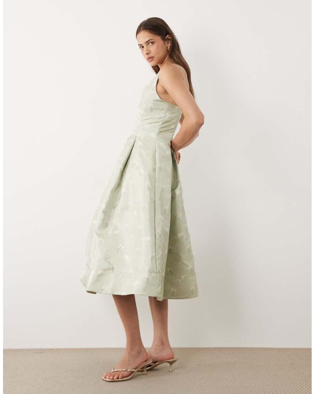 True Decadence Natural Cami Midi Skater Dress