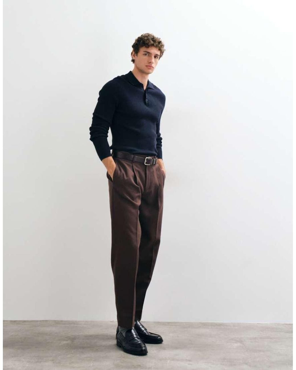 ASOS Black Tailored Pleated Oversized Tapered Trousers for men