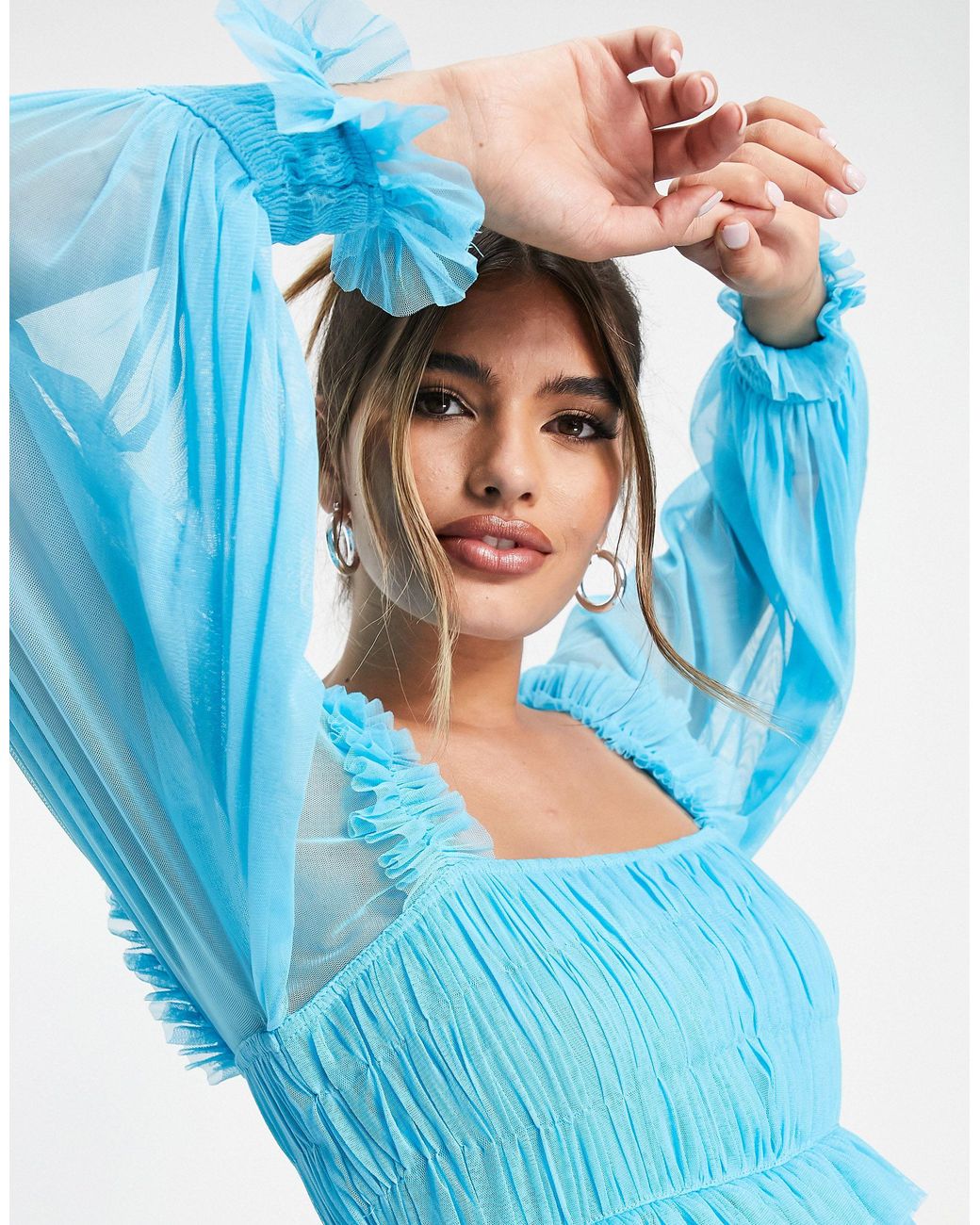 Robe babydoll bleu sale
