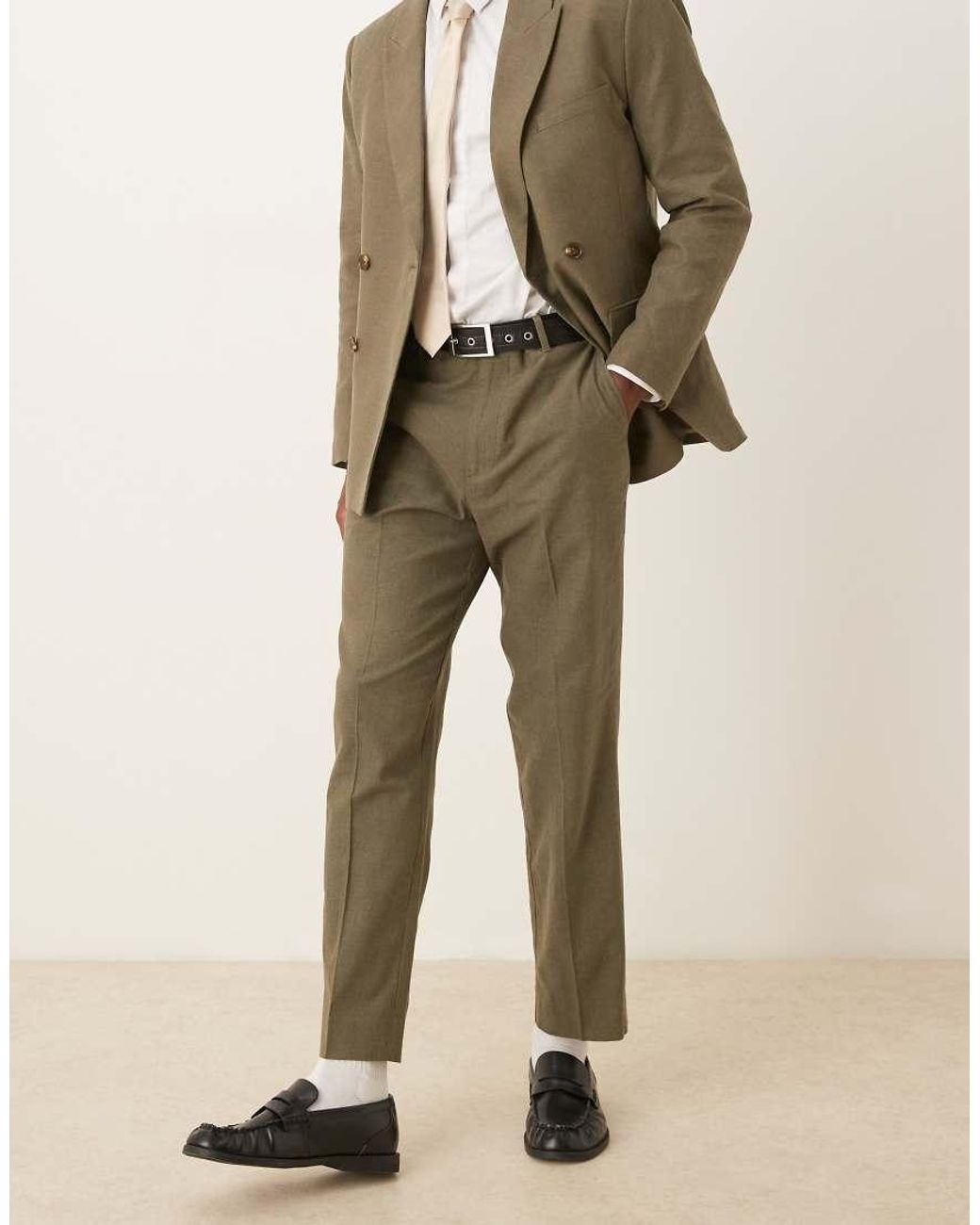 Abercrombie & Fitch Natural Classic Linen Suit Trouser Co-ord for men