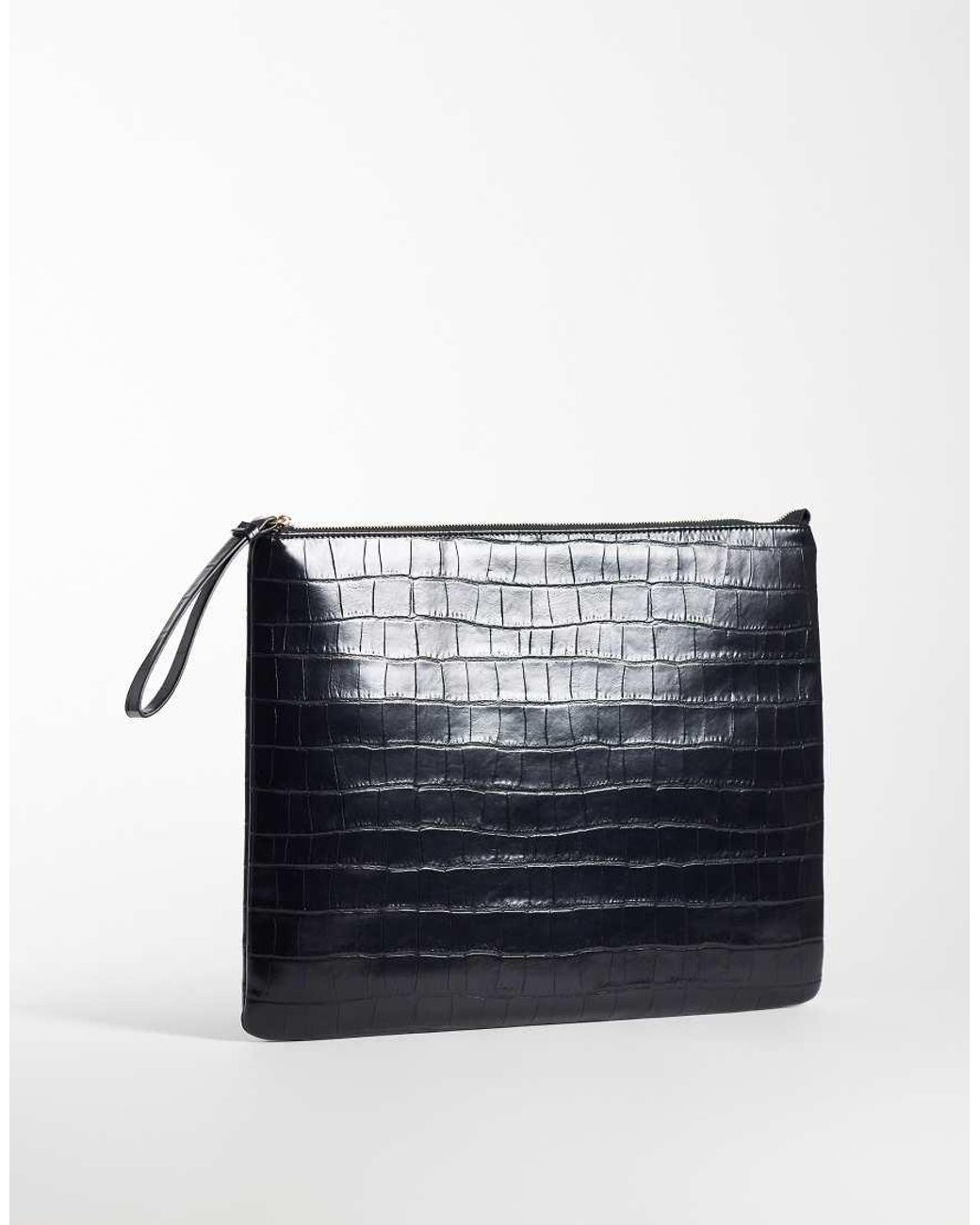 ASOS Black Flat Portfolio Clutch