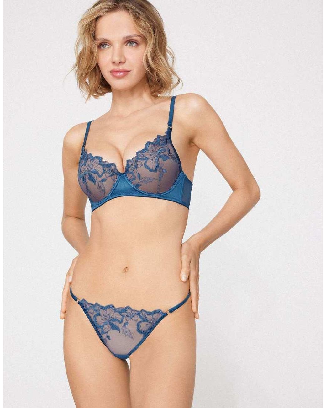 Tezenis Blue Flower Desire Tanga Panel G-String