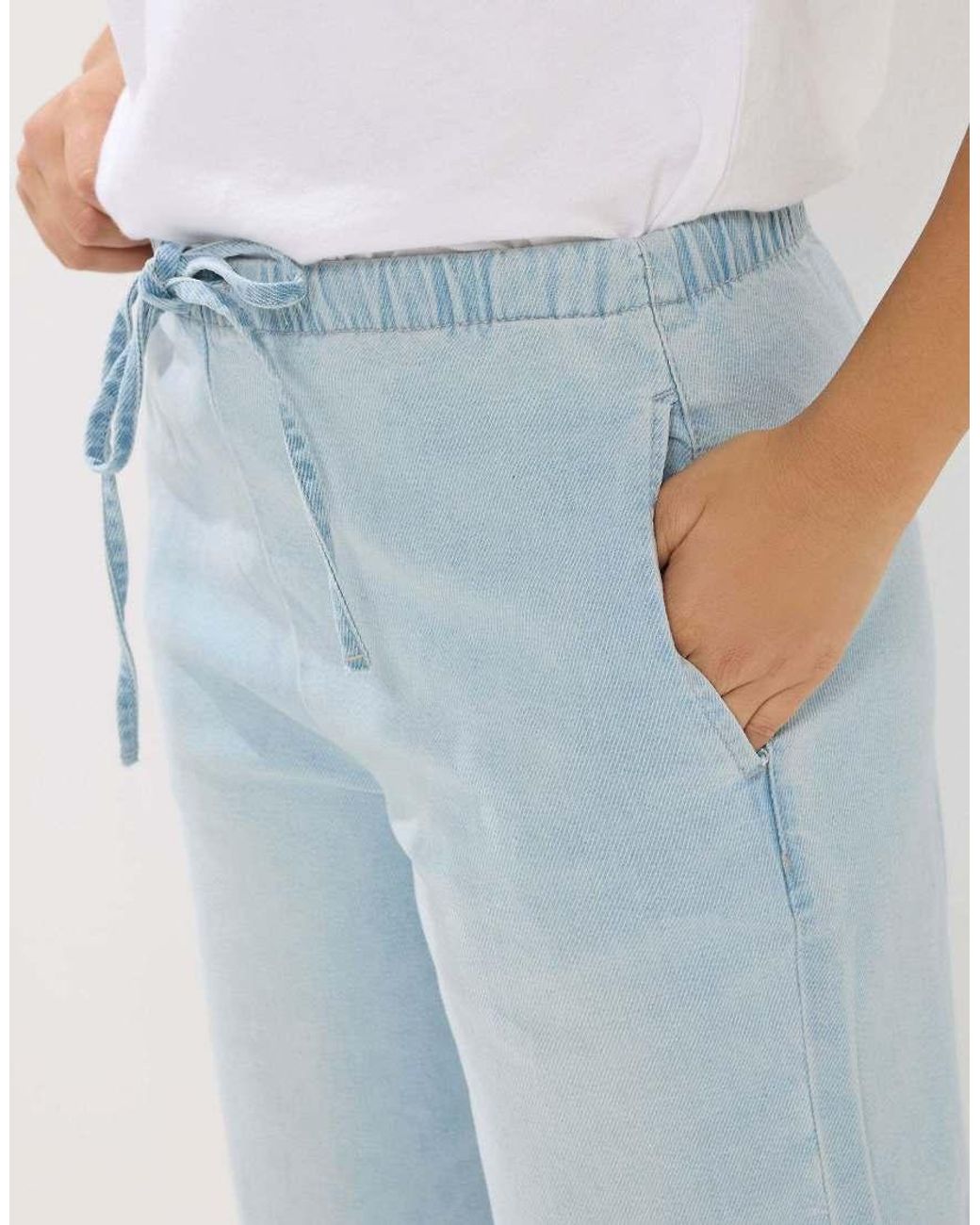 PixieGirl Blue Petite Pull-On Wide Leg Jeans