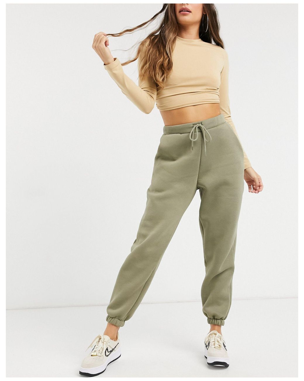 ASOS Cotton Hourglass Oversized jogger in Green - Lyst