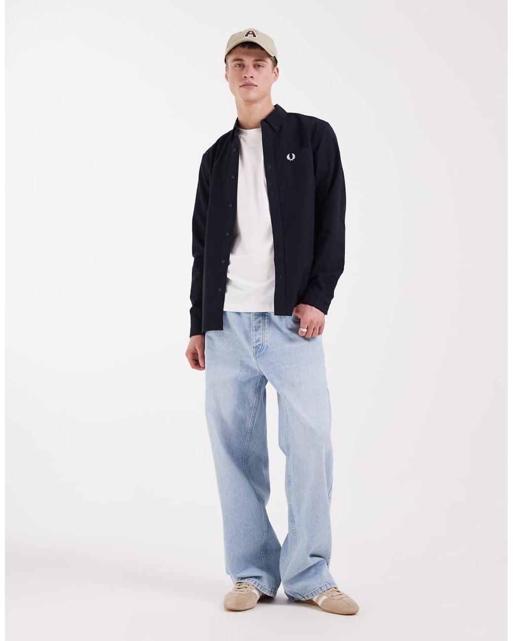 Fred Perry Blue Oxford Shirt for men