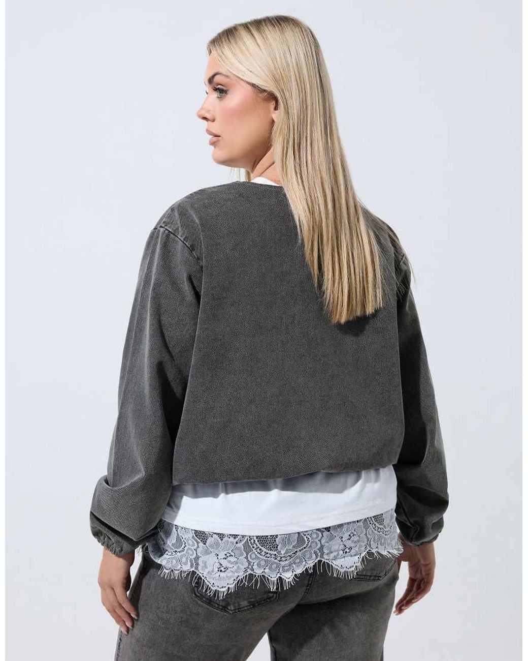 Yours Clothing Gray Zip Barrel Jacket