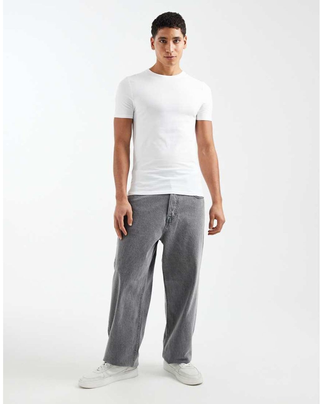 ASOS Blue Essentials 2 Pack Muscle Fit T-shirts for men