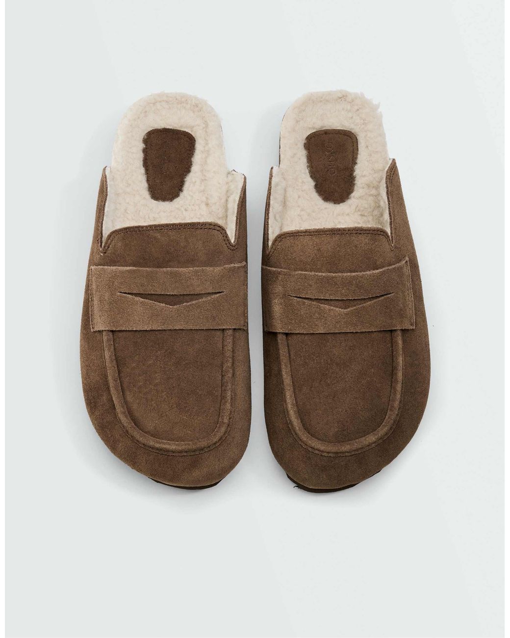 Oysho Brown Warm gefütterter clog aus wildleder