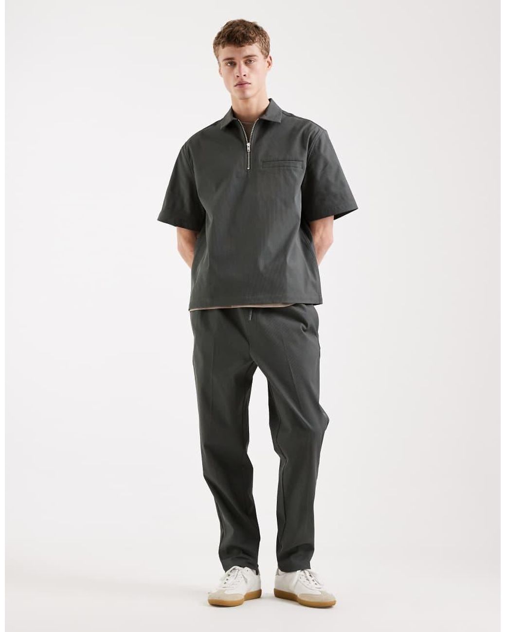 ASOS Black Co-Ord Tapered Trouser for men