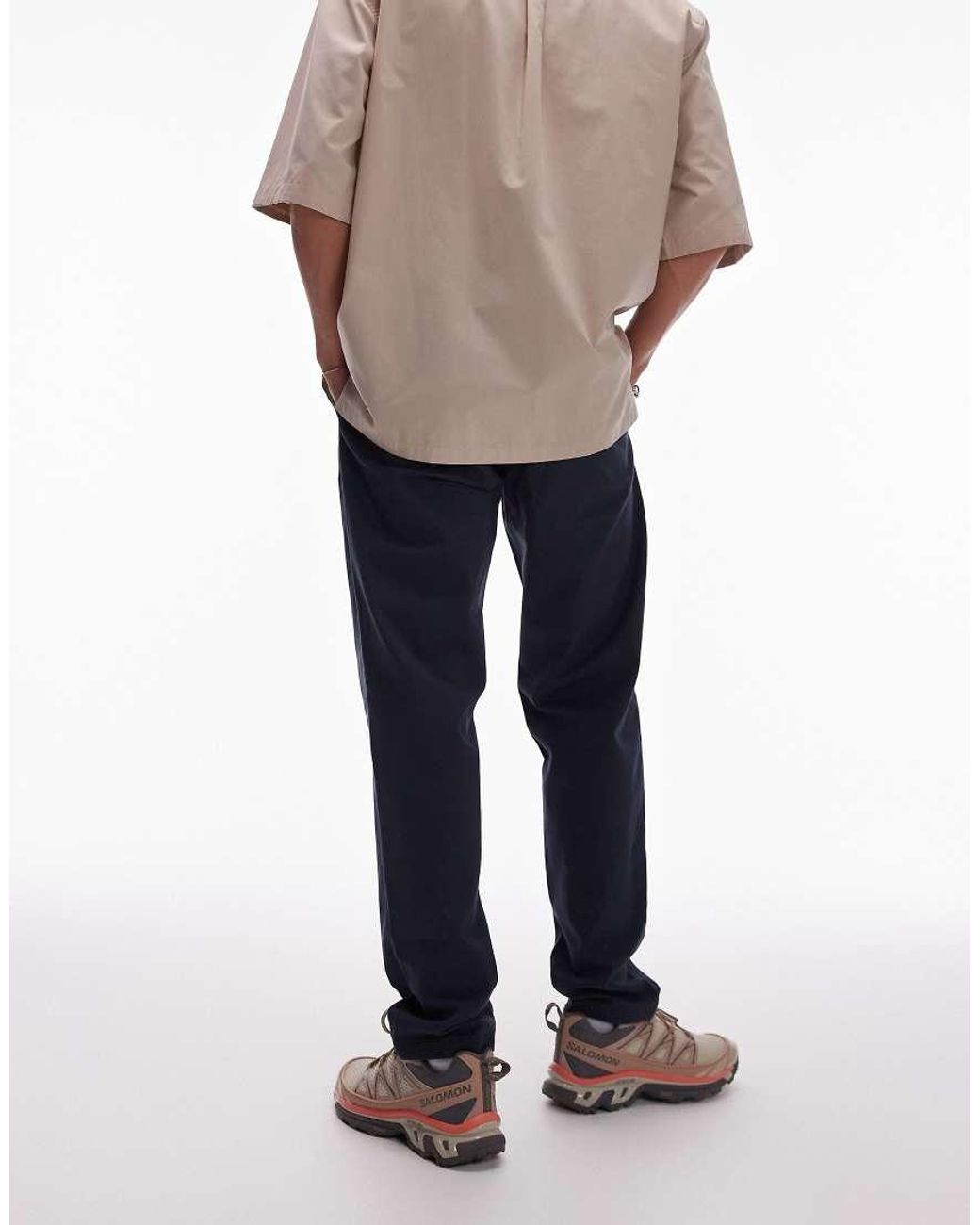 Topman Blue Tapered Chino Pants for men