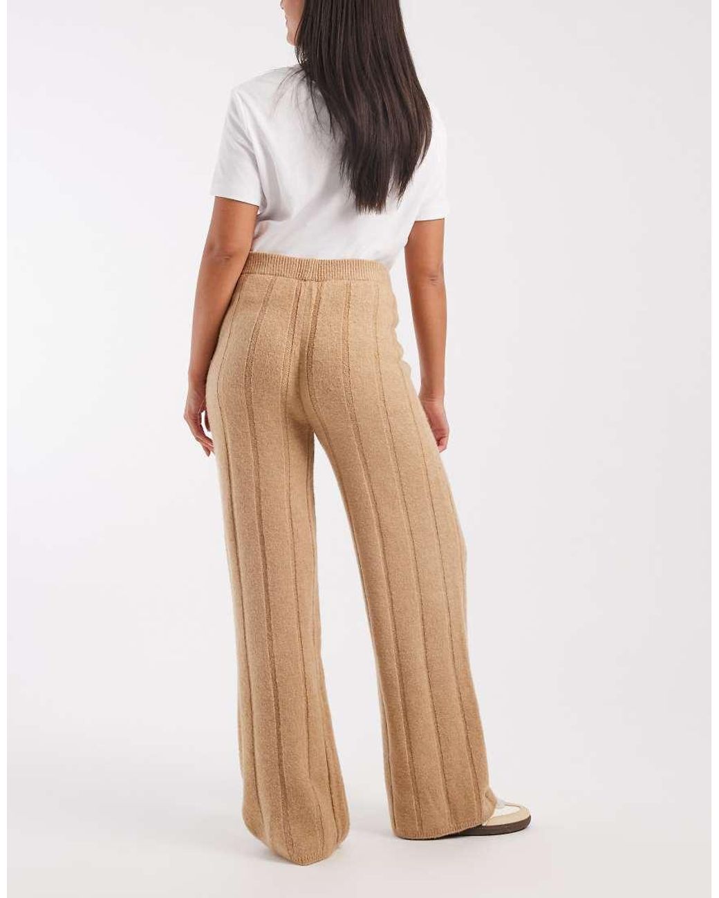 ASOS Blue Fluffy Knitted Ribbed Trouser Co-ord