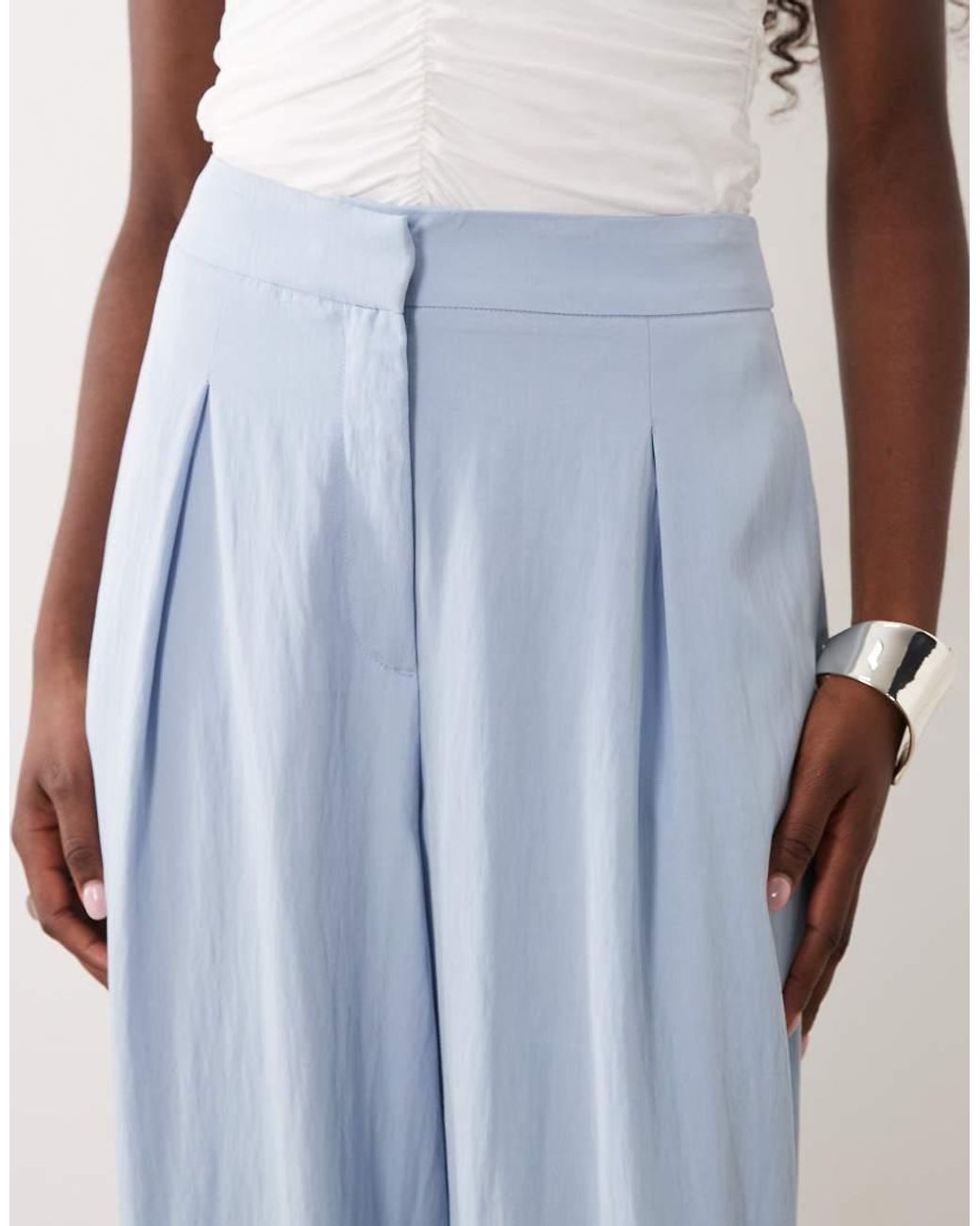 New Look Blue Tailored Wide Leg Trousers