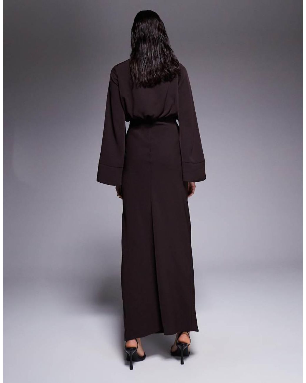 ASOS Blue Cross Neck Blouson Bodice Maxi Dress
