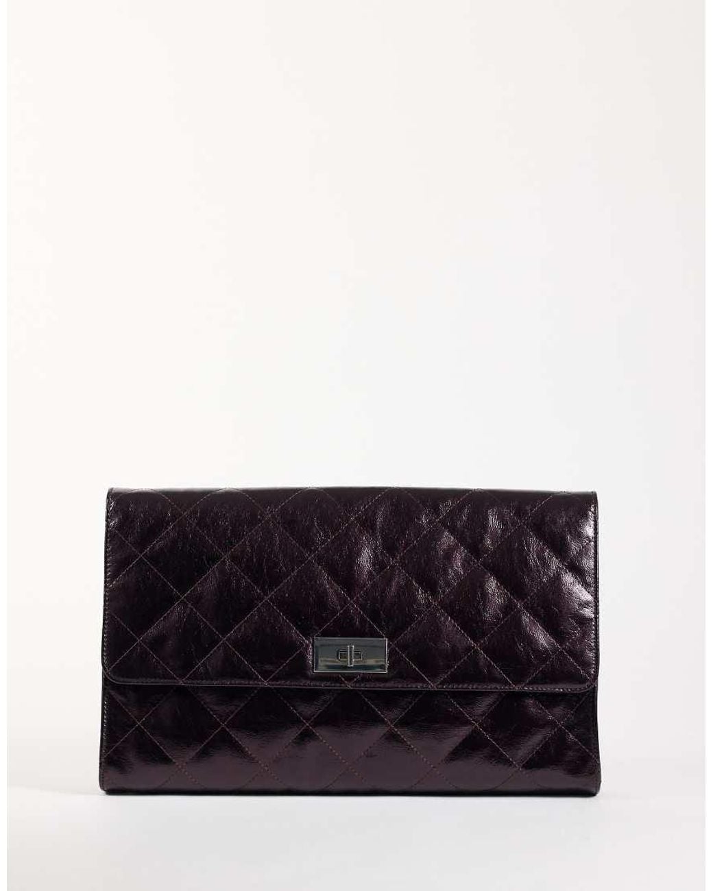 ASOS Black Large Quilted Clutch Bag
