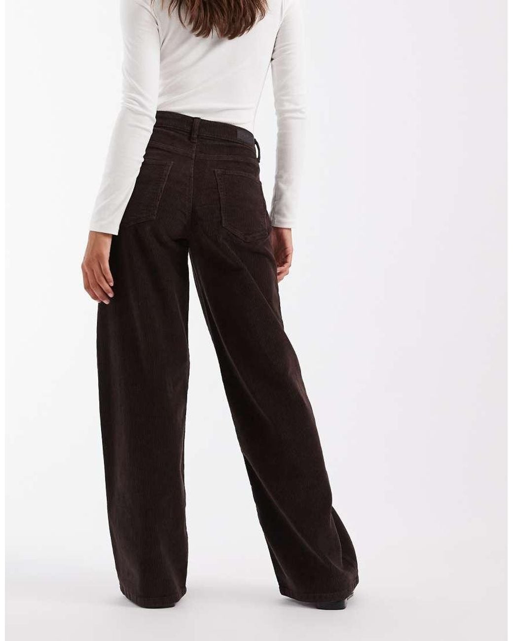 ONLY White Hope High Waist Wide Leg Cord Pants