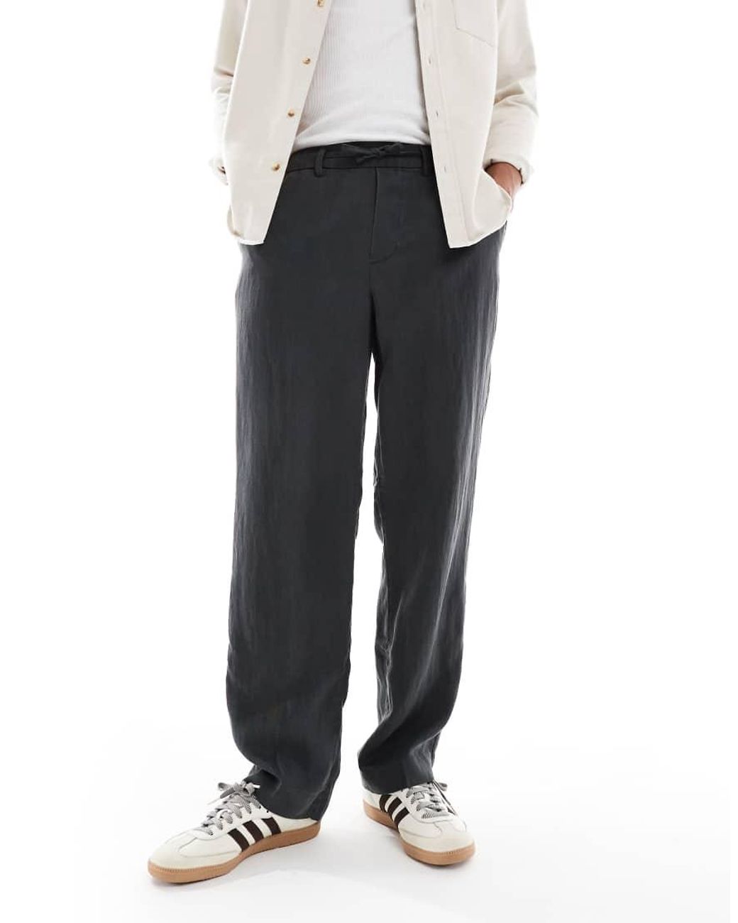 Jack & Jones White Lightweight Drawstring Trouser for men