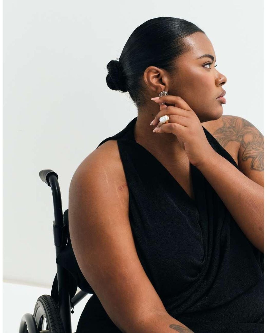 ASOS Black Asos Adaptive Curve Drape Wrap Slinky Jersey Dress