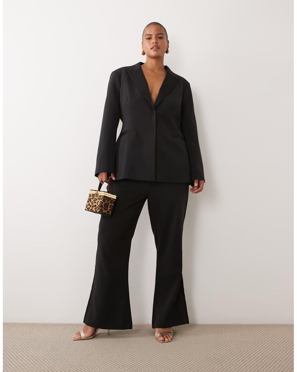ASOS Black Curve Tailored Moulded Hip Tux Blazer