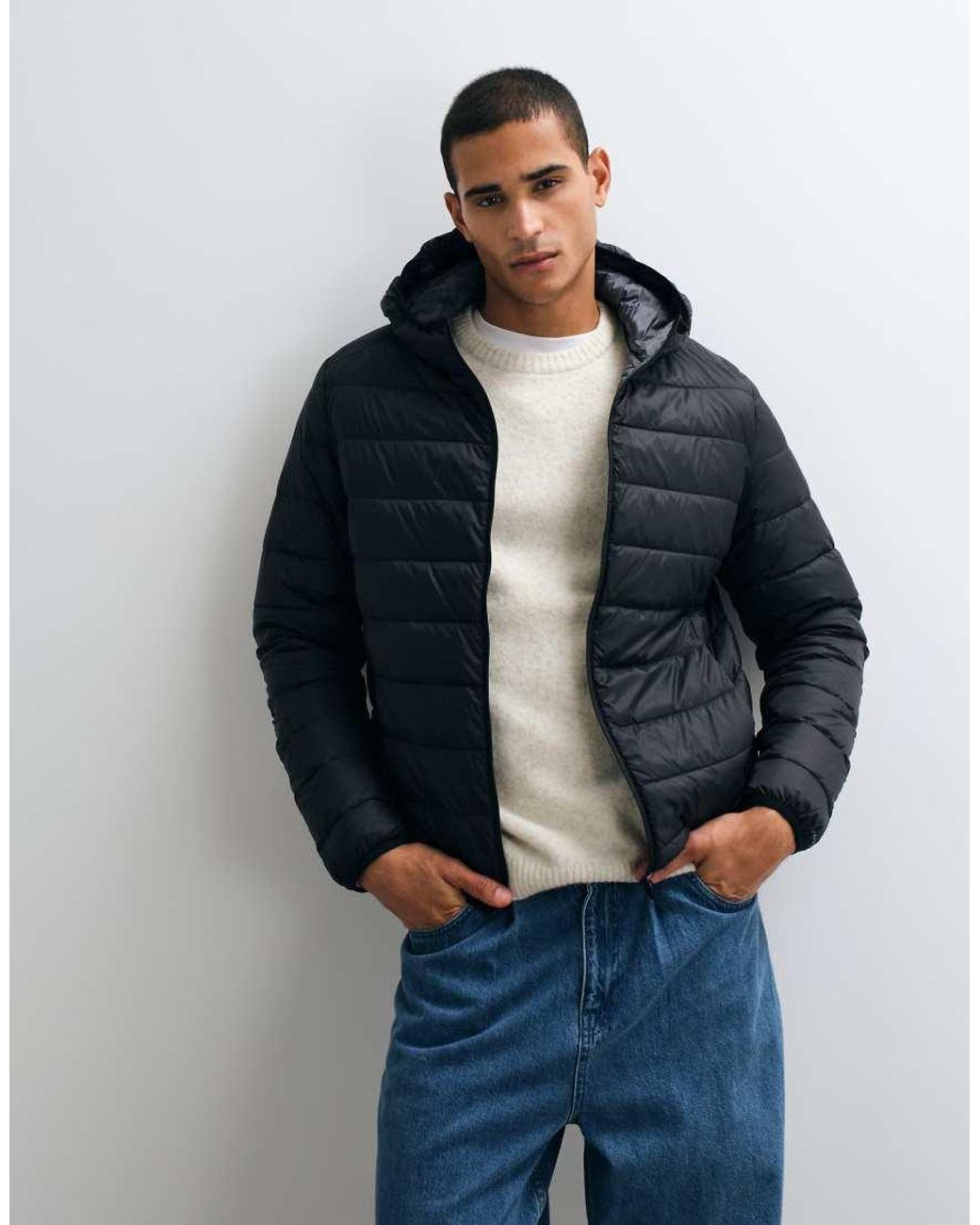 Jack & Jones Gewatteerd Donsjack Met Capuchon in het Blue voor heren