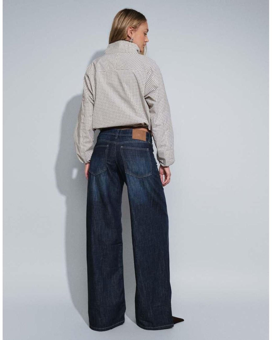 Cotton On Blue Low Rise Wide Leg Jeans