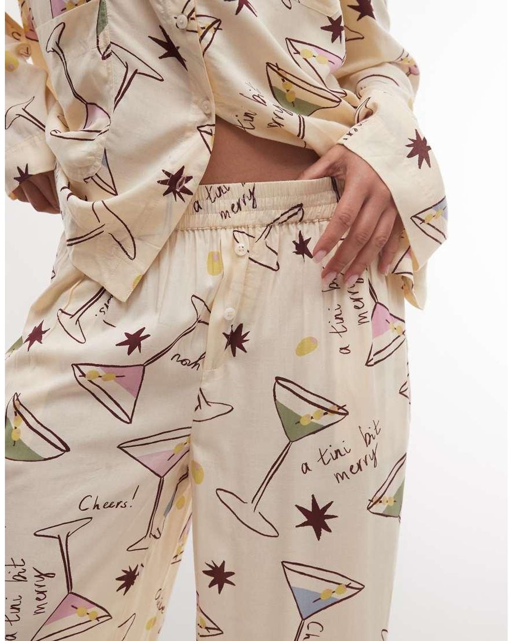 ASOS White Woven Modal Long Sleeve Pyjama Set