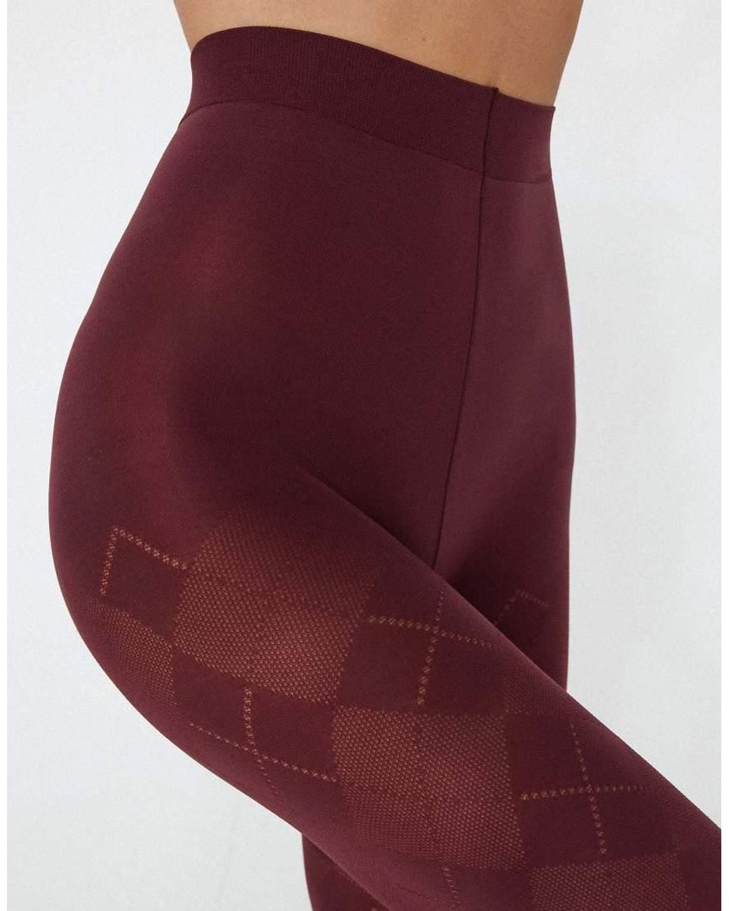Tezenis Red Patterned 50 Denier Tights