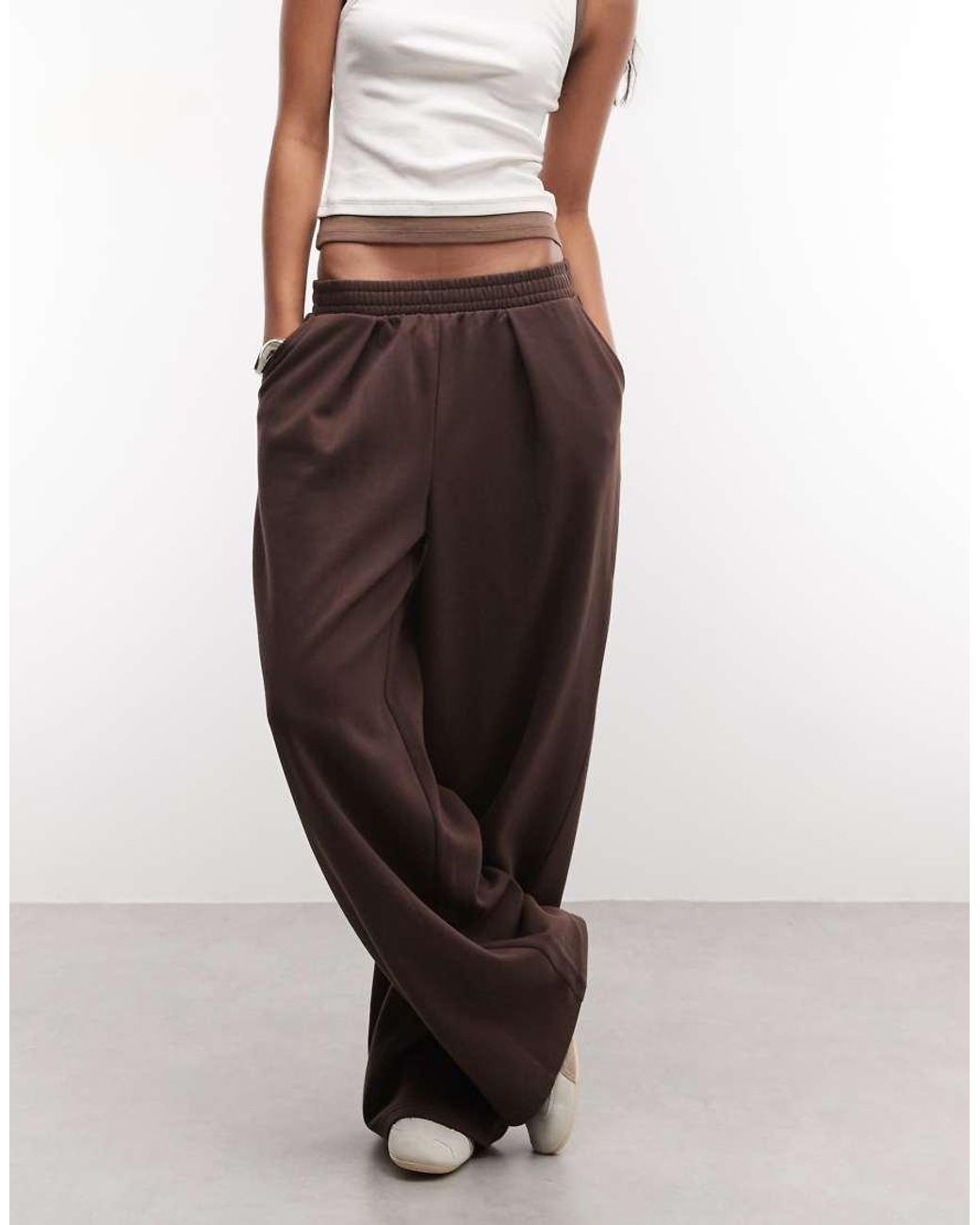 ASOS White Wide Leg Jogger With Pleat