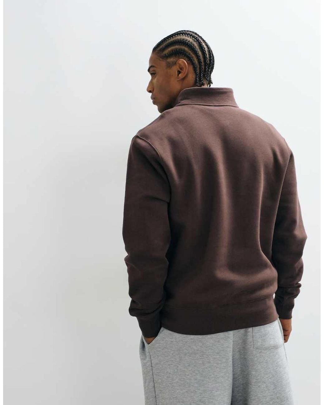 Nike Brown Club Half Zip Sweatshirt for men