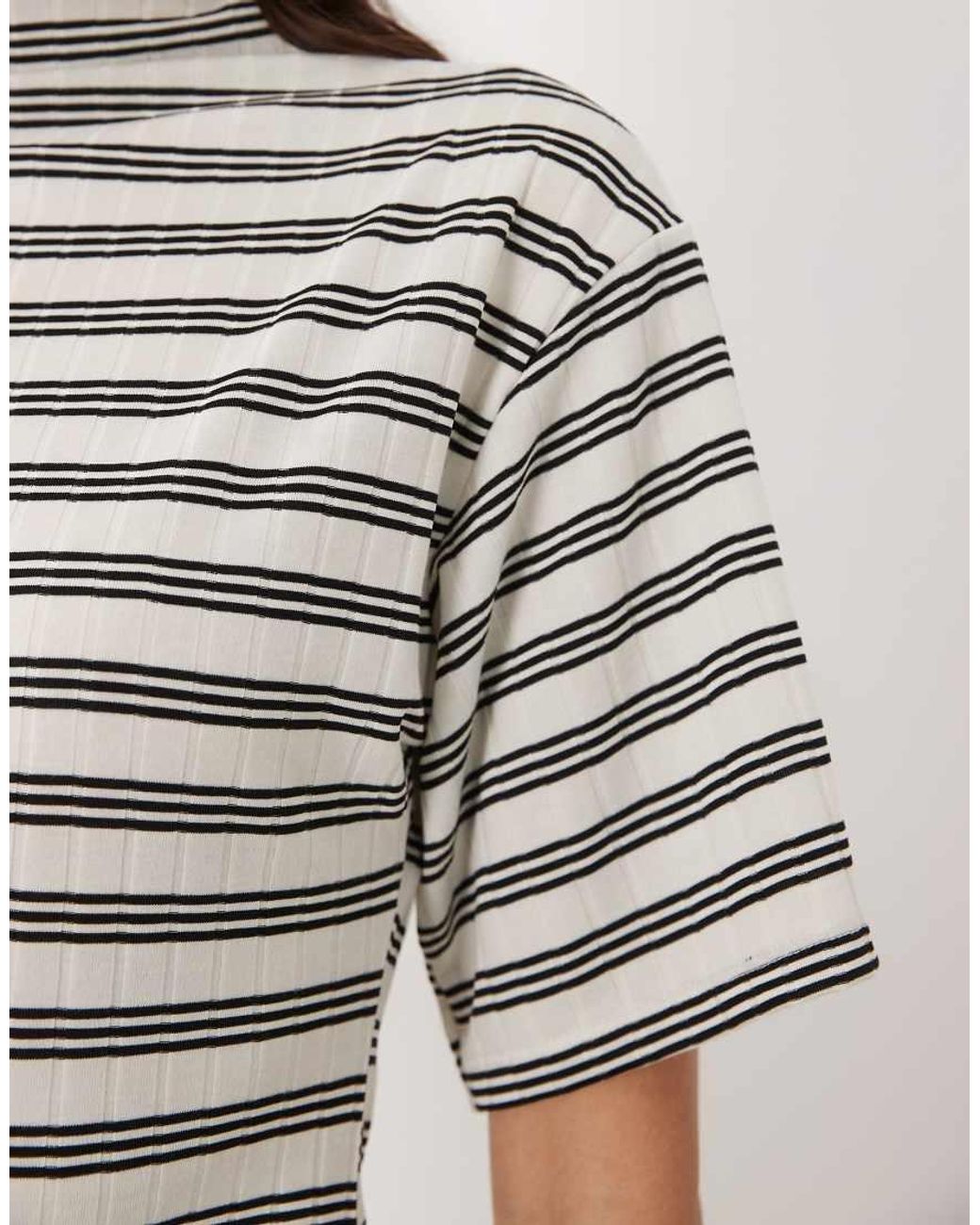ASOS White Short Sleeve With High Neck Top