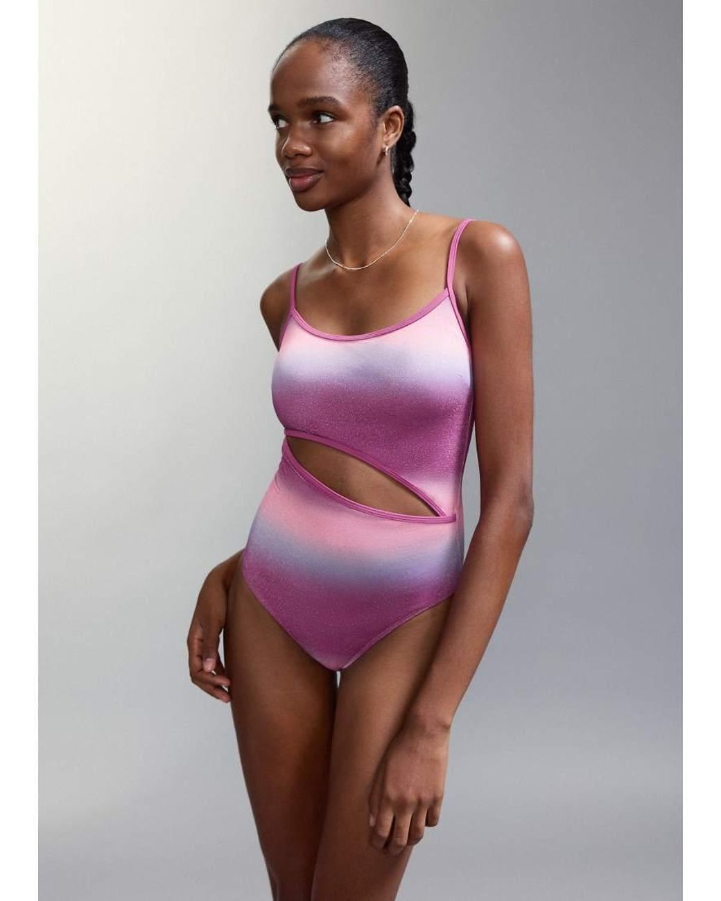 Mango Gray Teen Cut Out Swimsuit