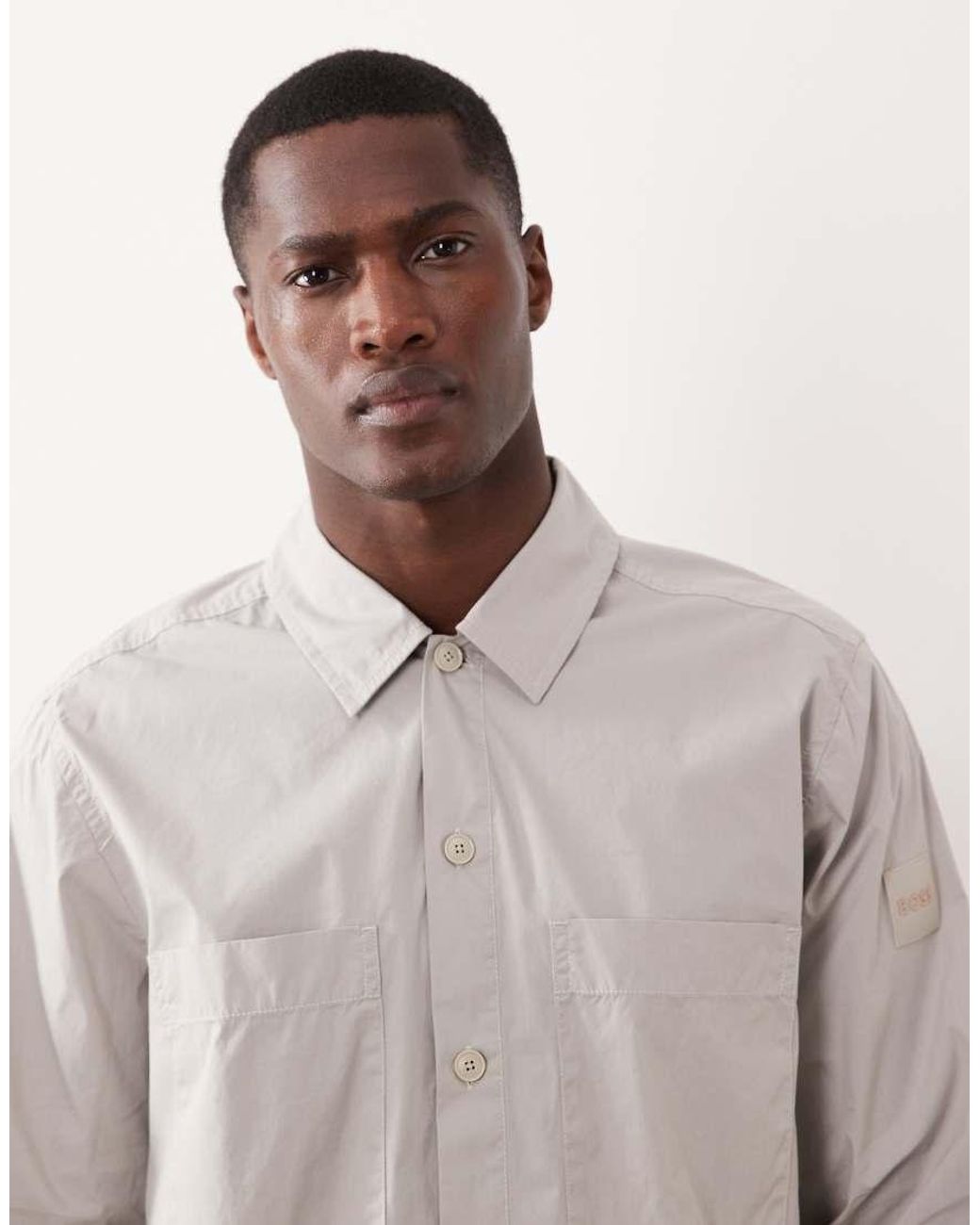 Boss Gray Hugo Boss Longsleeve Button Up Shirt for men
