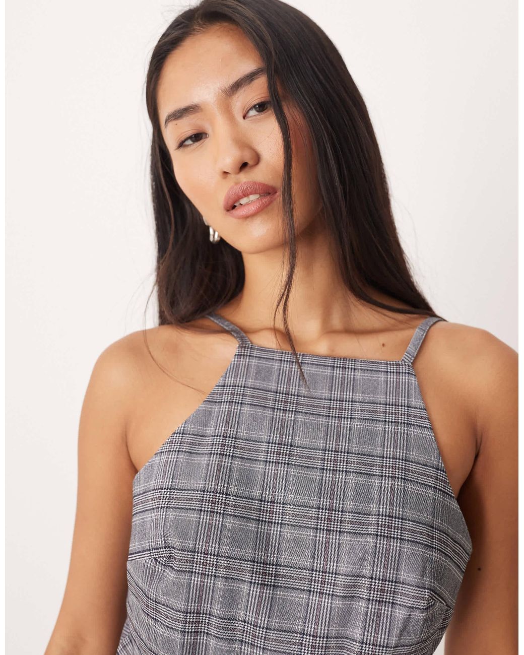 ASOS Gray Square Neck Fitted Bodysuit