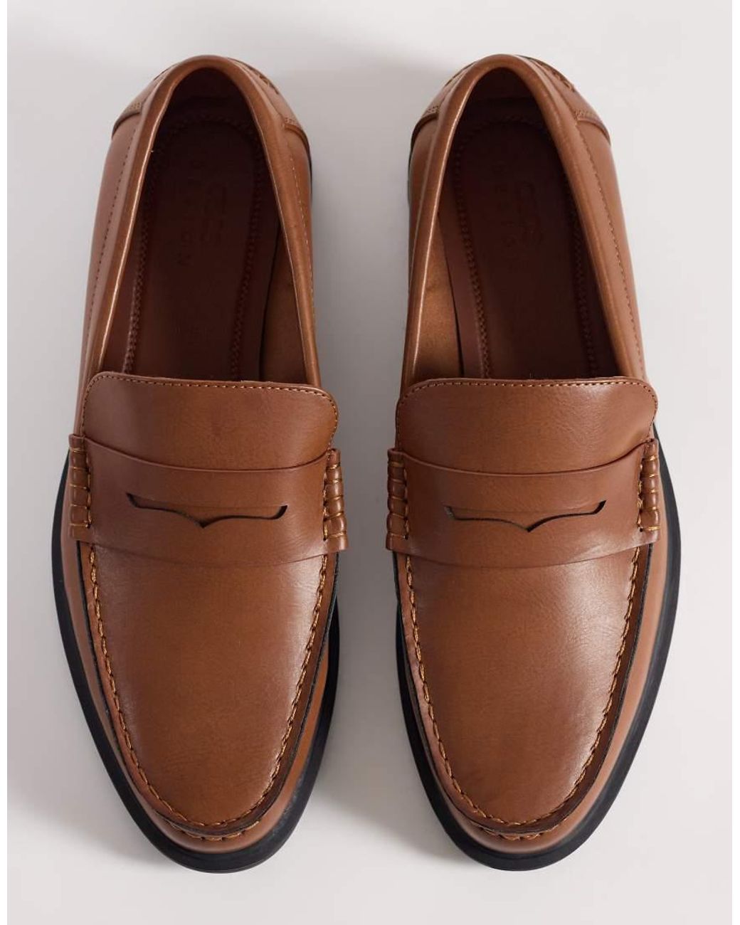 ASOS Brown Penny Loafers for men