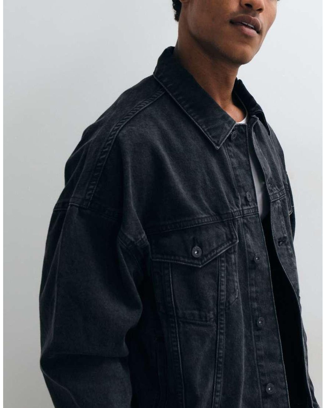 ASOS Blue Oversized Trucker Denim Jacket for men