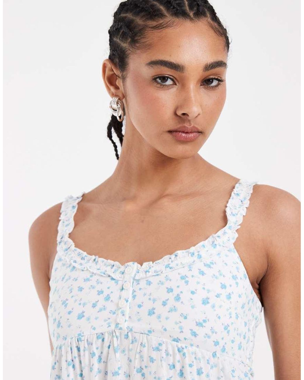 Hollister White Longline Babydoll Cami Tunic